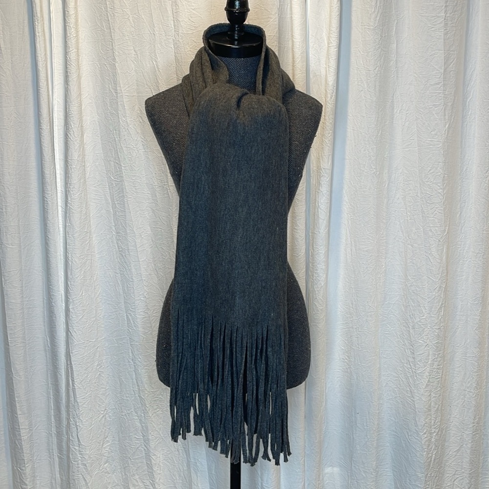 Lucky Brand Solid Brushed Scarf Dark Gray with Fringe - Picture 2 of 5